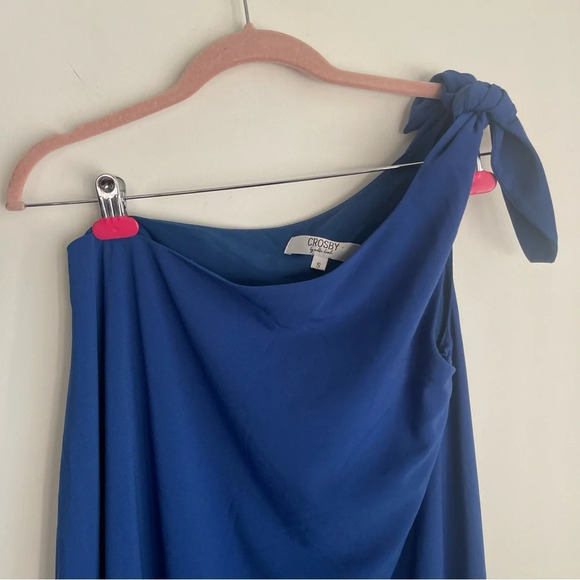 Crosby by Mollie Burch Sasha blue shoulder tie asymmetrical maxi dress Small - Picture 3 of 9